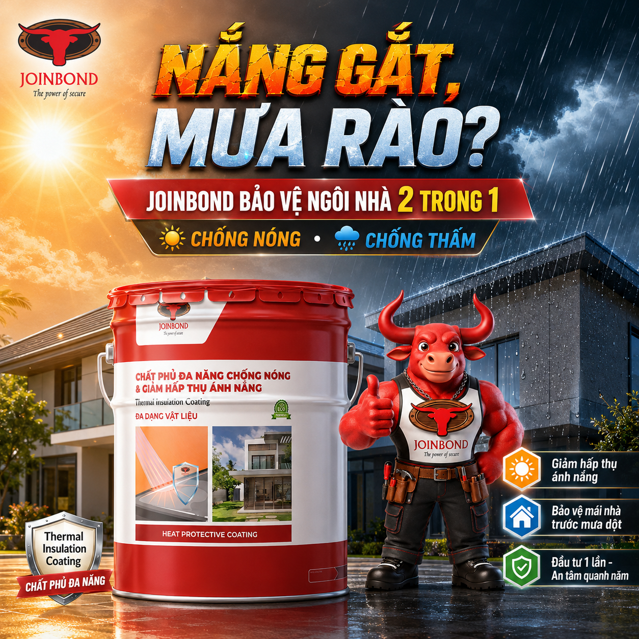 Chất phủ đa năng chống nóng Joinbond Chất phủ đa năng chống nóng Joinbond